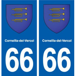 66 Corneilla-del-Vercol blason autocollant plaque stickers ville