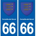 66 Corneilla-del-Vercol blason autocollant plaque stickers ville