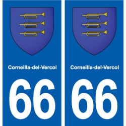 66 Corneilla-del-Vercol blason autocollant plaque stickers ville