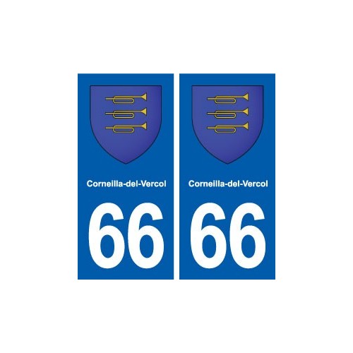 66 Corneilla-del-Vercol blason autocollant plaque stickers ville