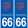 66 Corneilla-del-Vercol blason autocollant plaque stickers ville