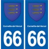 66 Corneilla-del-Vercol blason autocollant plaque stickers ville