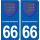 66 Corneilla-del-Vercol blason autocollant plaque stickers ville