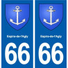 66 Espira-de-l'Agly blason autocollant plaque stickers ville