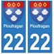 22 Dinan autocollant plaque blason armoiries stickers département