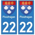 22 Dinan autocollant plaque blason armoiries stickers département