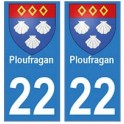 22 Dinan autocollant plaque blason armoiries stickers département