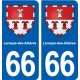 66 Saleilles blason autocollant plaque stickers ville