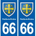 66 Pézilla-la-Rivière blason autocollant plaque stickers ville