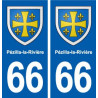 66 Pézilla-la-Rivière blason autocollant plaque stickers ville