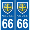 66 Pézilla-la-Rivière blason autocollant plaque stickers ville
