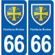 66 Pézilla-la-Rivière blason autocollant plaque stickers ville