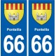 66 Ponteilla blason autocollant plaque stickers ville