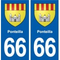 66 Ponteilla blason autocollant plaque stickers ville