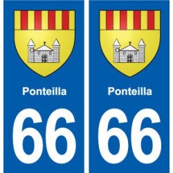 66 Ponteilla blason autocollant plaque stickers ville
