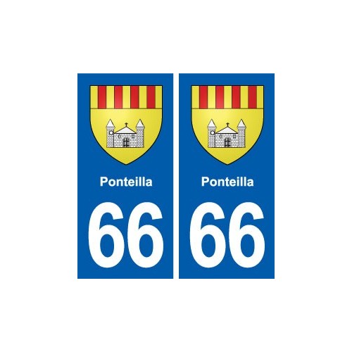 66 Ponteilla blason autocollant plaque stickers ville
