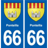 66 Ponteilla blason autocollant plaque stickers ville
