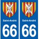 66 Saint-André blason autocollant plaque stickers ville