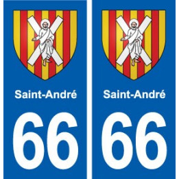 66 Saint-André blason autocollant plaque stickers ville