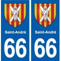 66 Saint-André blason autocollant plaque stickers ville