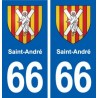 66 Saint-André blason autocollant plaque stickers ville