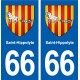 66 Saint-Hippolyte blason autocollant plaque stickers ville