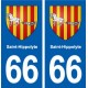 66 Saint-Hippolyte blason autocollant plaque stickers ville