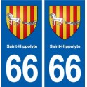 66 Saint-Hippolyte blason autocollant plaque stickers ville