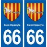 66 Saint-Hippolyte blason autocollant plaque stickers ville