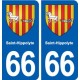 66 Saint-Hippolyte blason autocollant plaque stickers ville