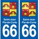 66 Saint-Jean-Pla-de-Corts blason autocollant plaque stickers ville