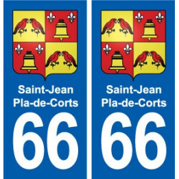 66 Saint-Jean-Pla-de-Corts blason autocollant plaque stickers ville