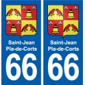 66 Saint-Jean-Pla-de-Corts blason autocollant plaque stickers ville