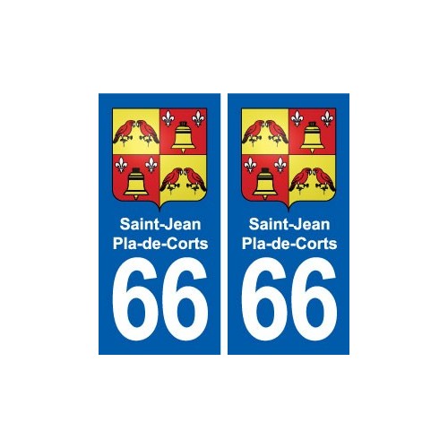 66 Saint-Jean-Pla-de-Corts blason autocollant plaque stickers ville