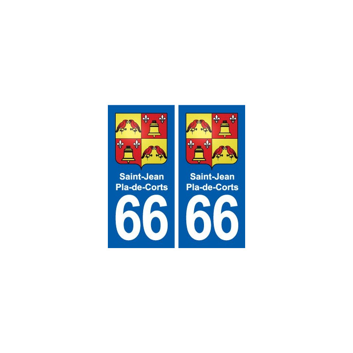 66 Saint-Jean-Pla-de-Corts blason autocollant plaque stickers ville
