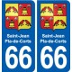 66 Saint-Jean-Pla-de-Corts blason autocollant plaque stickers ville