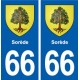 66 Sorède blason autocollant plaque stickers ville