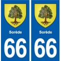 66 Sorède coat of arms sticker plate stickers city