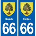 66 Sorède coat of arms sticker plate stickers city