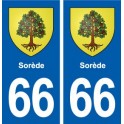 66 Sorède blason autocollant plaque stickers ville