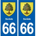 66 Sorède blason autocollant plaque stickers ville