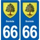 66 Sorède blason autocollant plaque stickers ville