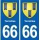 66 Torreilles blason autocollant plaque stickers ville