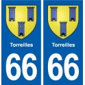 66 Torreilles blason autocollant plaque stickers ville