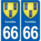 66 Torreilles blason autocollant plaque stickers ville