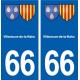 66 Villeneuve-de-la-Raho blason autocollant plaque stickers ville