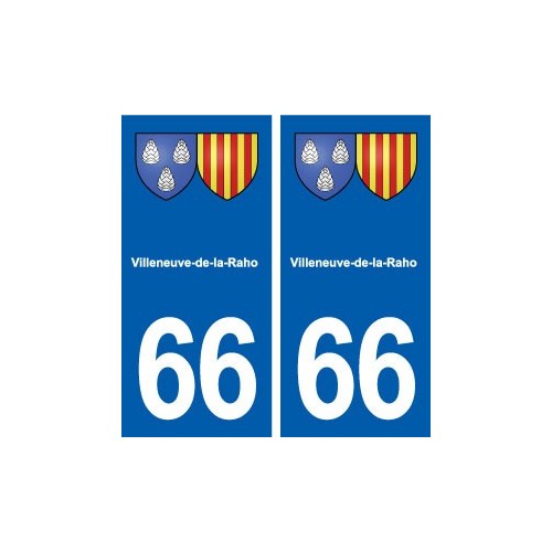 66 Villeneuve-de-la-Raho blason autocollant plaque stickers ville