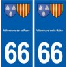 66 Villeneuve-de-la-Raho blason autocollant plaque stickers ville