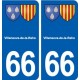 66 Villeneuve-de-la-Raho blason autocollant plaque stickers ville