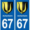 67 Achenheim blason autocollant plaque stickers ville